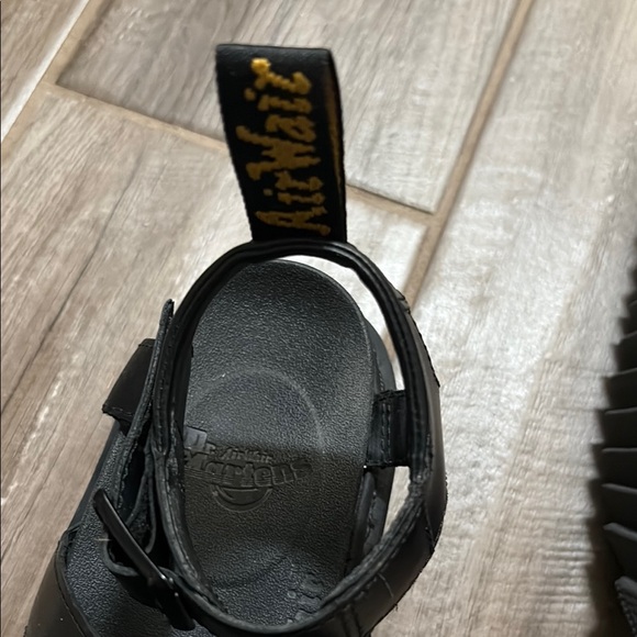 Dr Marten Blair Black Leather Platform Sandals - Picture 6 of 7